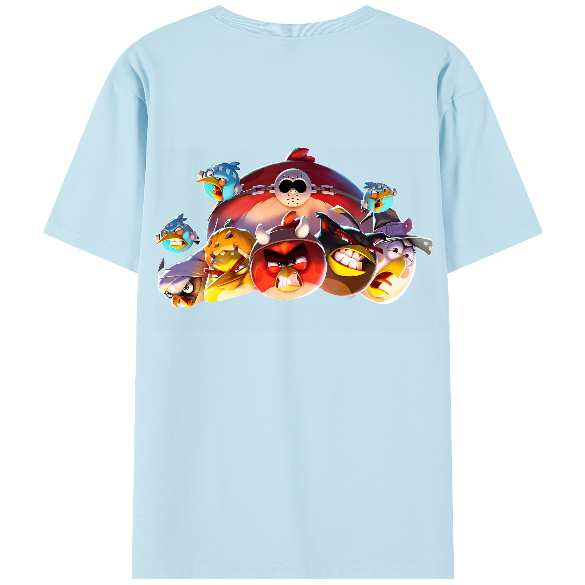 （画像用） Angry Birds アングリーバード 綿100％半袖Tシャツ（背面プリント）